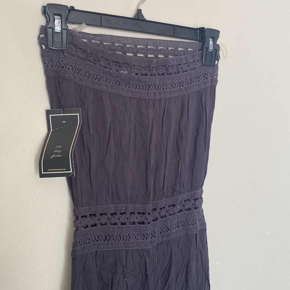 NWT PoshShop LA Charcoal Gray Culottes Wide Leg Jumpsuit | Medium - Picture 3 of 7